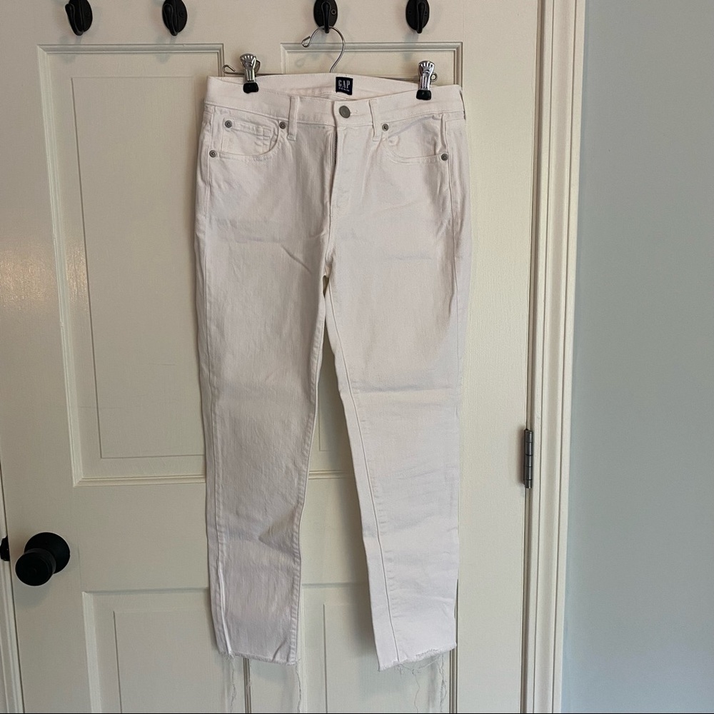 GAP Mid Rise True Skinny Jeans White sz 27 NWOT